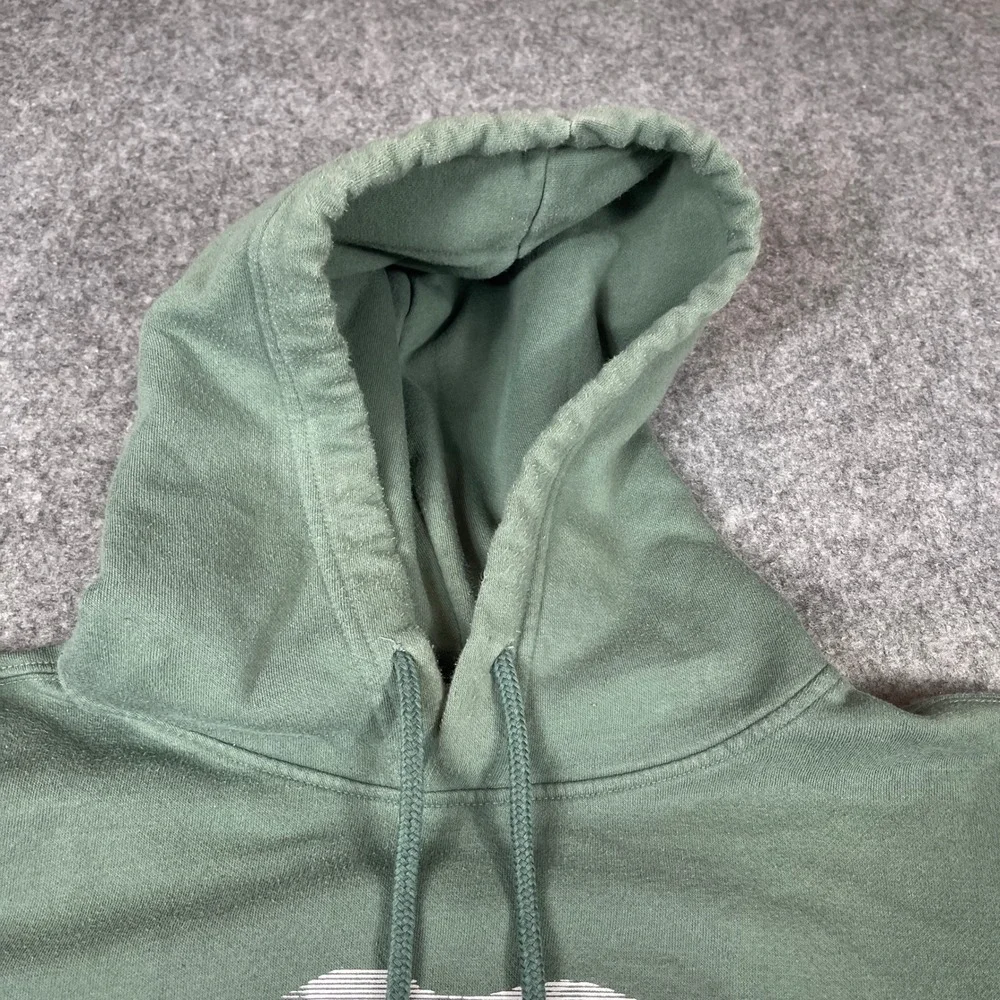 The North Face Graphic Pullover Hoodie Mens Lg Green Terry Grizzly Bear Mountain